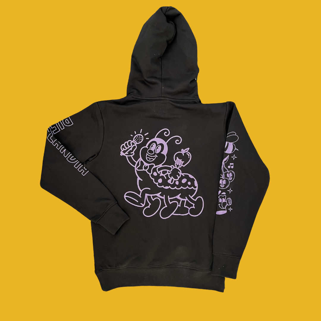 TASTY TUNES BLACK AND PURPLE HOODIE